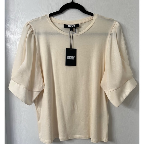 DKNY Elbow Sleeve Knit Top Size Large - Picture 2 of 9